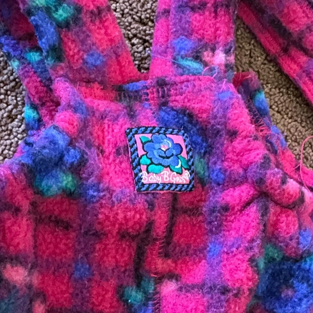 Vintage osh kosh Pink and Blue Floral Baby overalls